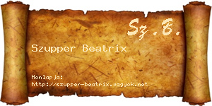 Szupper Beatrix névjegykártya